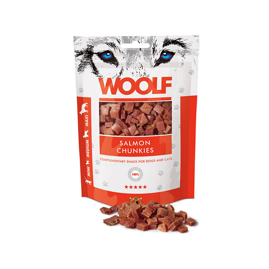 Snack Woolf Dados de Salmón para Perros y Gatos 100gr